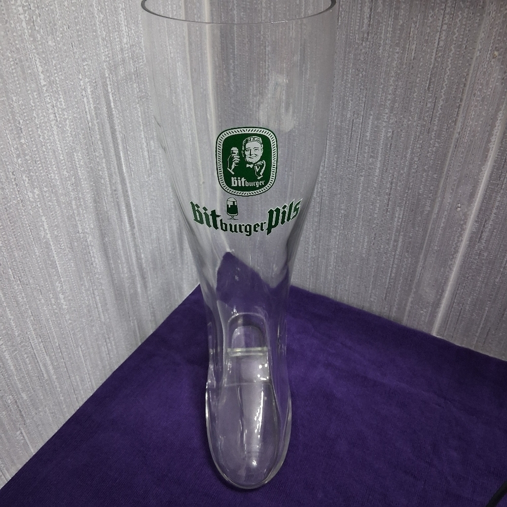 Vintage Bitburger Pils Bierstiefel Beer Boot Barware Glasses - Picture 10 of 16